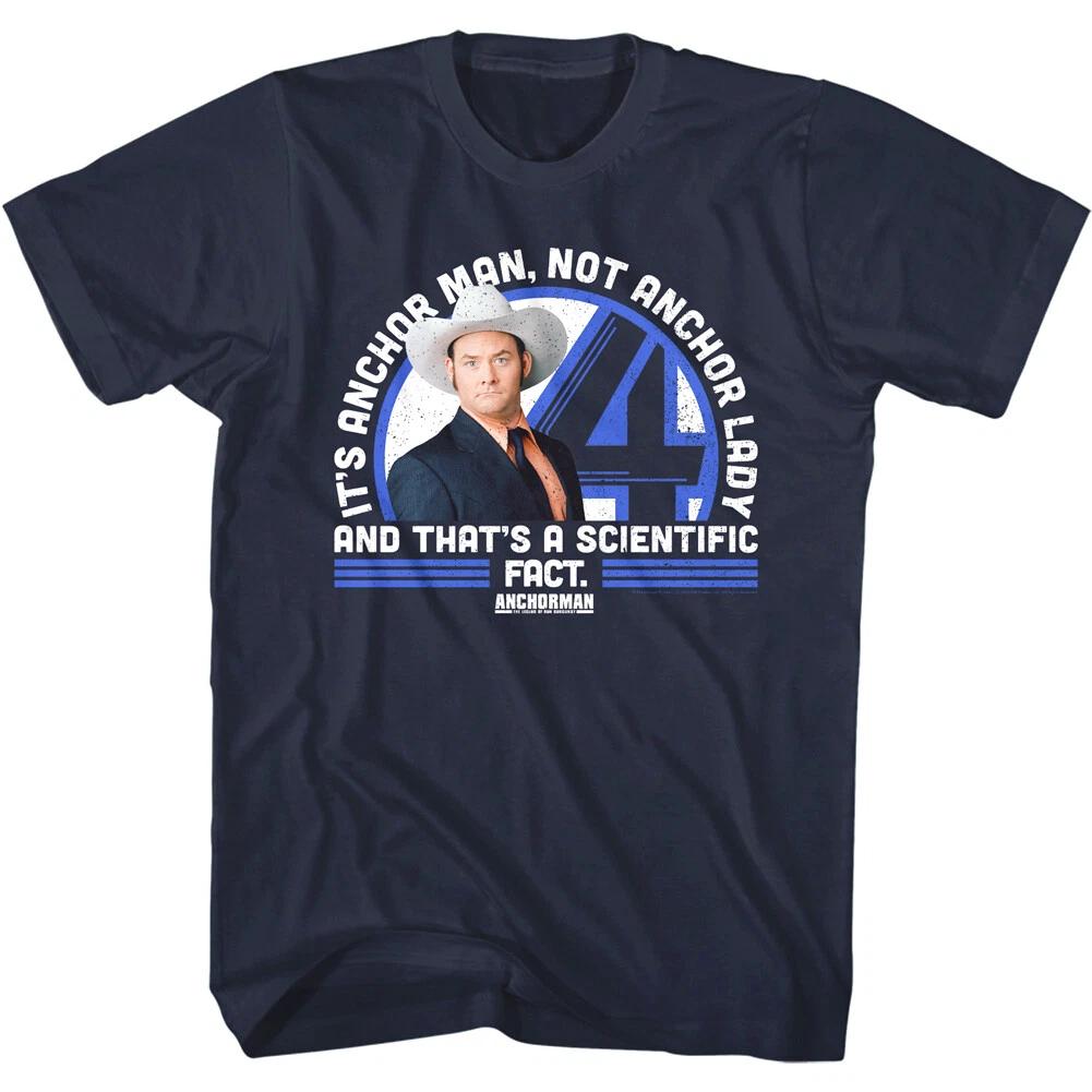 Anchorman Not Anchorlady Men s T Shirt Champ Kind Scientific Fact Ron Burgundy L