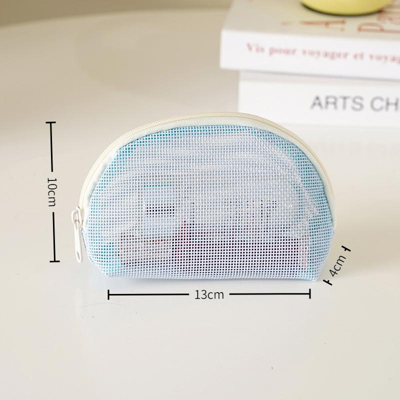 

1/3Pcs Travel Portable Lipstick Bag Mesh Handbag Makeup Bag Cosmetic Storage Bag Toiletry Bag Transparent Beach Bag blue 071