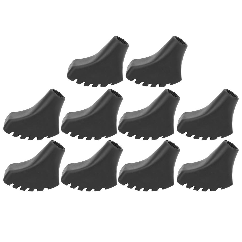 10 Pcs Black Walking Stick Pad Rubber Walking Poles Boot Tips Trekking Poles Tips  Sand Mud Terrain