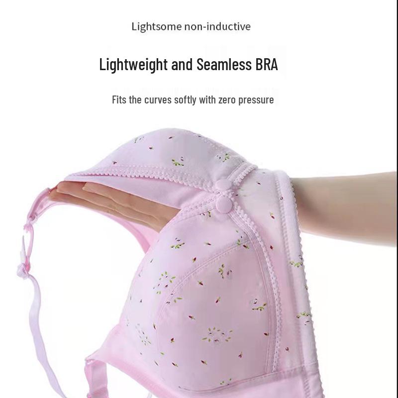 Wireless Seamless Plus Size Maternity Bra: Front Buckle, Comfortable for Postpartum and Breastfeeding