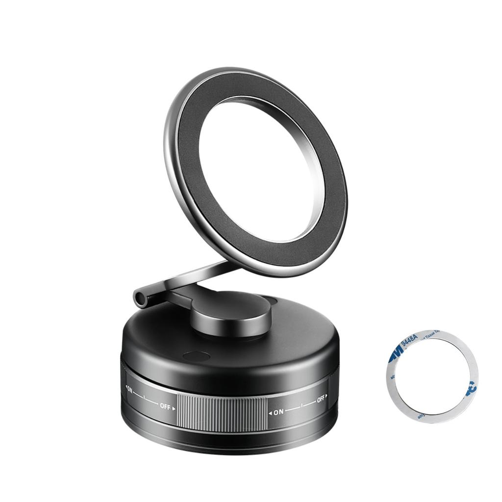 Strong Magnetic Car Phone Holder Foldable Design 360° Adjustable Vacuum Mount for Car/Desk/Bathroom/Universal Use