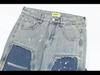 American High Street Patchwork Destroyed Gradient Jeans