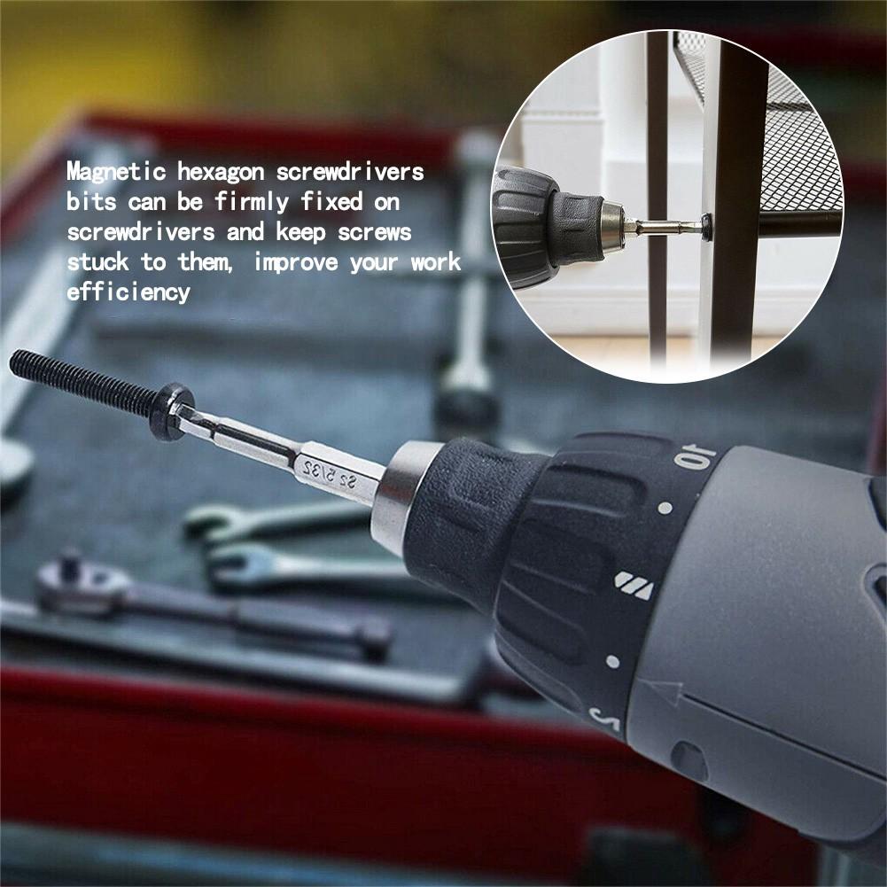 10PCS Magnetic Hexagon Screwdriver Bit   Steel 1/4 Inch Metric 50mm H1.5-12