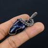 Sodalite Handmade Gemstone Pendant, 999 Copper Wire Wrapped Pendant Antique Jewelry, Pendant For Engagement Gift