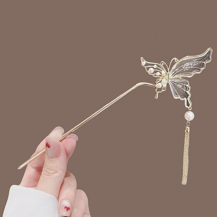 Tassel Flower Hairpin: Elegant Chinese Style Hanfu & Qipao Hair Accessory for Women