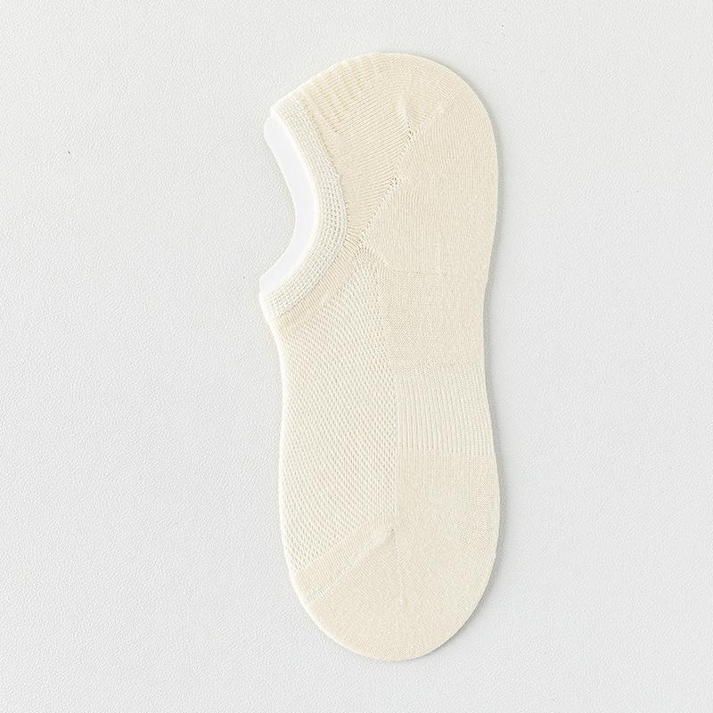 Female Summer Thin Style Pure Cotton Mesh Boneless Heel Shallow Mouth Invisible Socks
