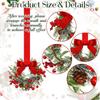 1/2PC Christmas Artificial Red Berries Wreath Ribbon Bow Red Pinecone   Indoor Outdoor Cabinet Wreath Door Wall Party Xmas Decor