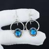 Swiss Blue Topaz Gemstone Earrings, 925 Sterling Silver Earring, Handmade Boho Silver Jewelry Dangle Earrings, Party Wear Gifts