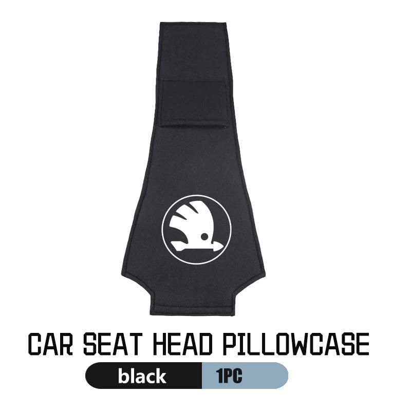 AAAJF1 Car Headrest Cover Universal Interior Accessories Fit For Skoda Kamiq Karoq Octavia 2 3 Rapid Scala Kami Fabia VII VRS