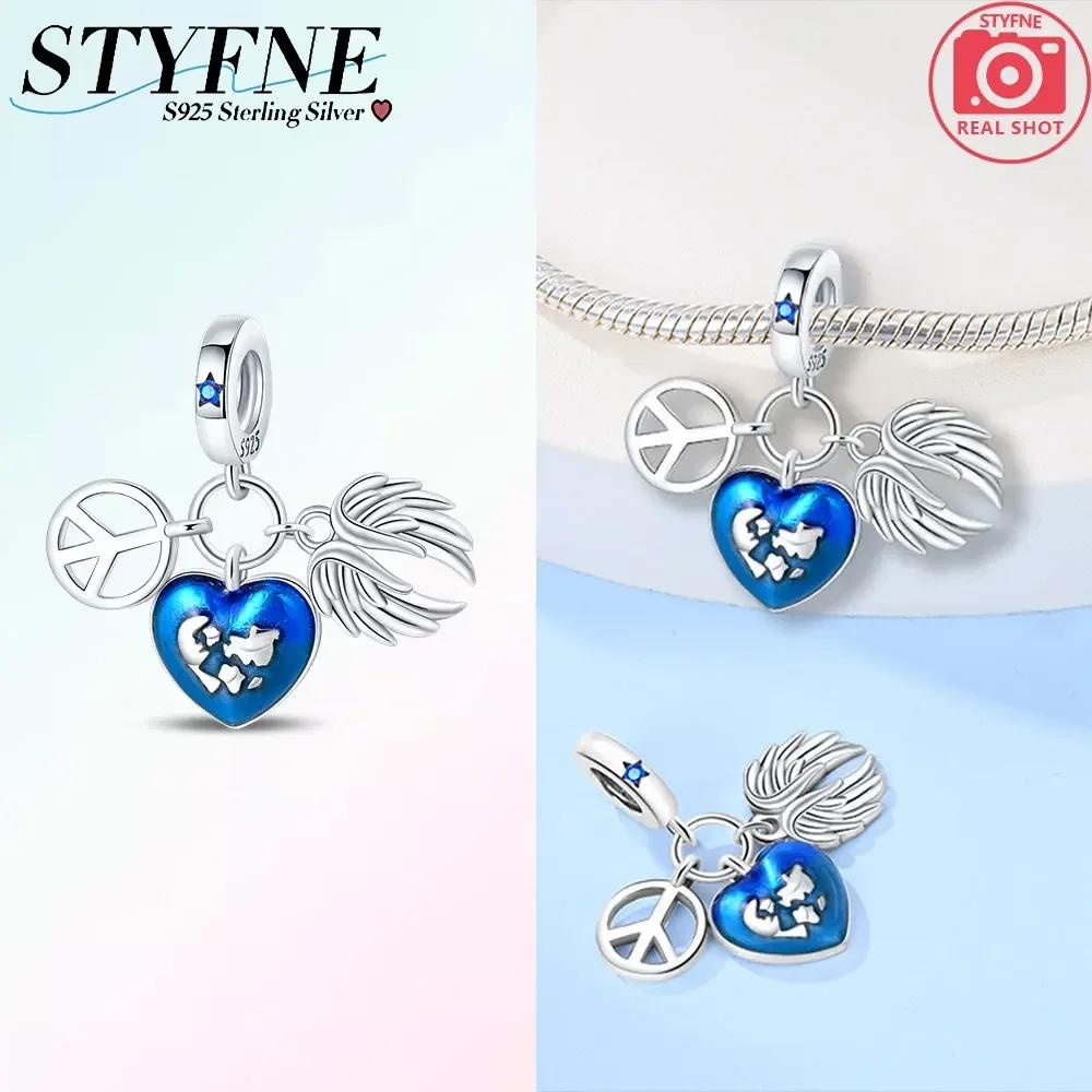 Exquisite Original Charms Copper Green Zircon Flower Bird Heart Wings Beads Fit Bracelet Women Jewelry Diy Gifts