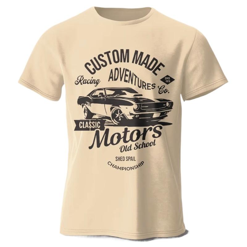 Mens Motors Printed TShirt Man Vintage Fashion Shortsleeve T Shirt Oversized Graphic Tees Casual Loose Couple Tee Streetwear
