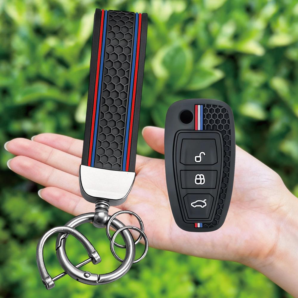 New Style Keychain Silicone Car Remote Key Fob Cover For Ford Ranger C-Max S-Max Focus MK3 Galaxy Mondeo Transit Tourneo Custom