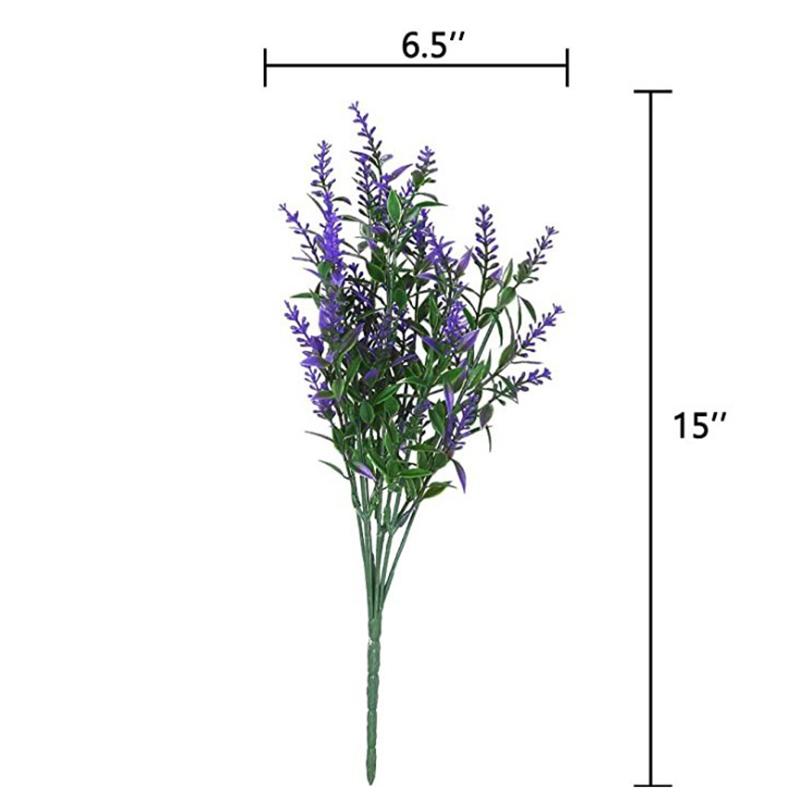 8 Stück Künstliche Blumen Violett Lavendel Faux UV-beständig Unechte Blumen Plastikpflanzen Deko Hochzeit Brautstrauß Büro Tisch