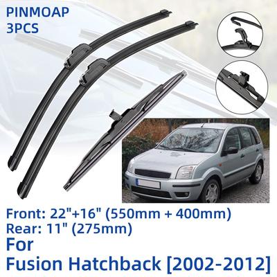 3PCS Per Ford Fusion Hatchback 2002-2012 22 "16" 11 "Anteriore Spazzole Tergicristallo Posteriori Parabrezza Parabrezza Finestra Cutter Accessori 2008 2009 2010 2011 2012