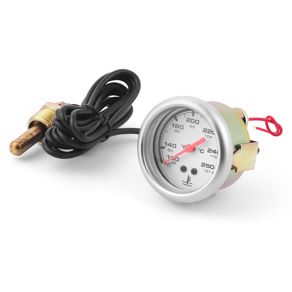 2" 52MM Mechanical 12V Water Temp Gauge 38-121℃/100-250℉ Water Temperature Gauge Car Meter With Sensor NPT 1/2-14