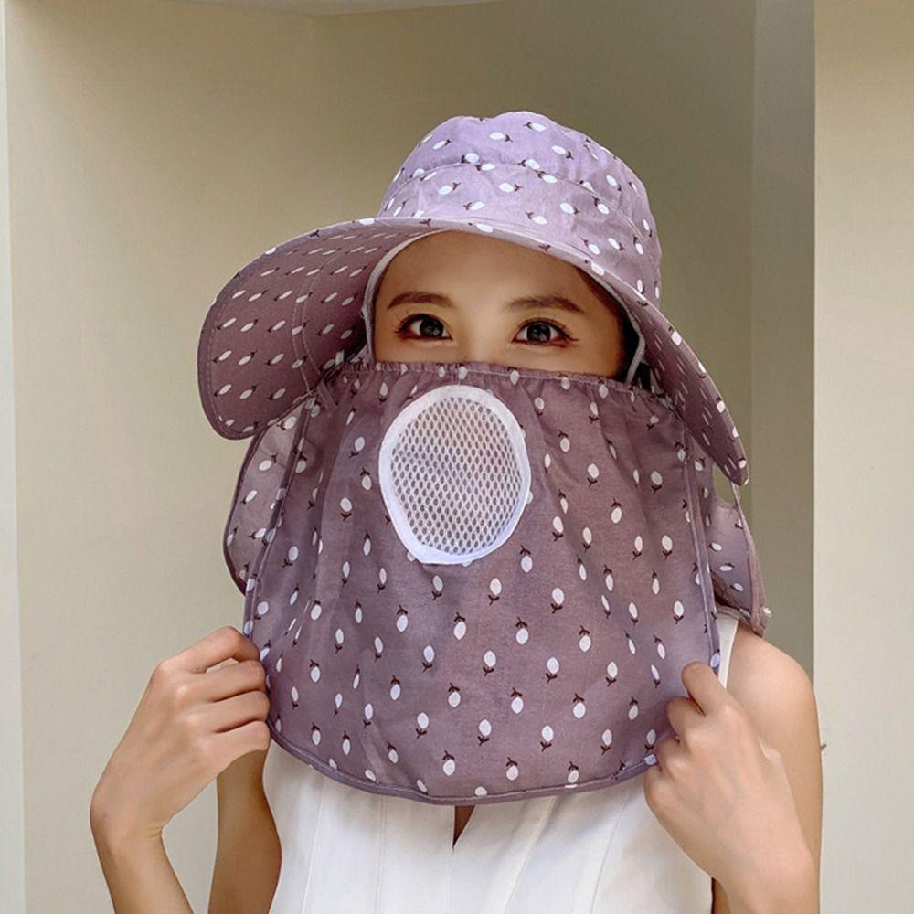 Wide Brim Sun Protection Face And Neck Summer Sunscreen Fashion Protective Cover  Women