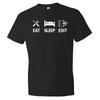 Eat Sleep Edit T Shirt Funny For Film Editor Director Video Editing Lover Casual Vintage Washed Designer Clothes Breathable