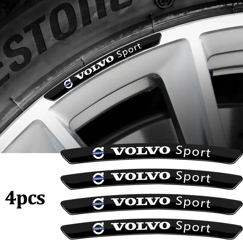4pcs Aluminium Car Wheel Hub Rims Stickers Decoration Emblem Accessories For Volvo Rdesign XC60 XC40 V60 V40 EX30 XC90 S60 C30