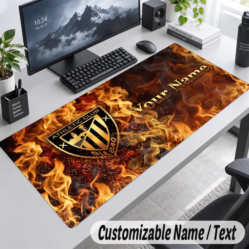 Custom Name Text Mouse Pad Athletic Bilbao FC Personalized Desk Pad For Work And Gaming
