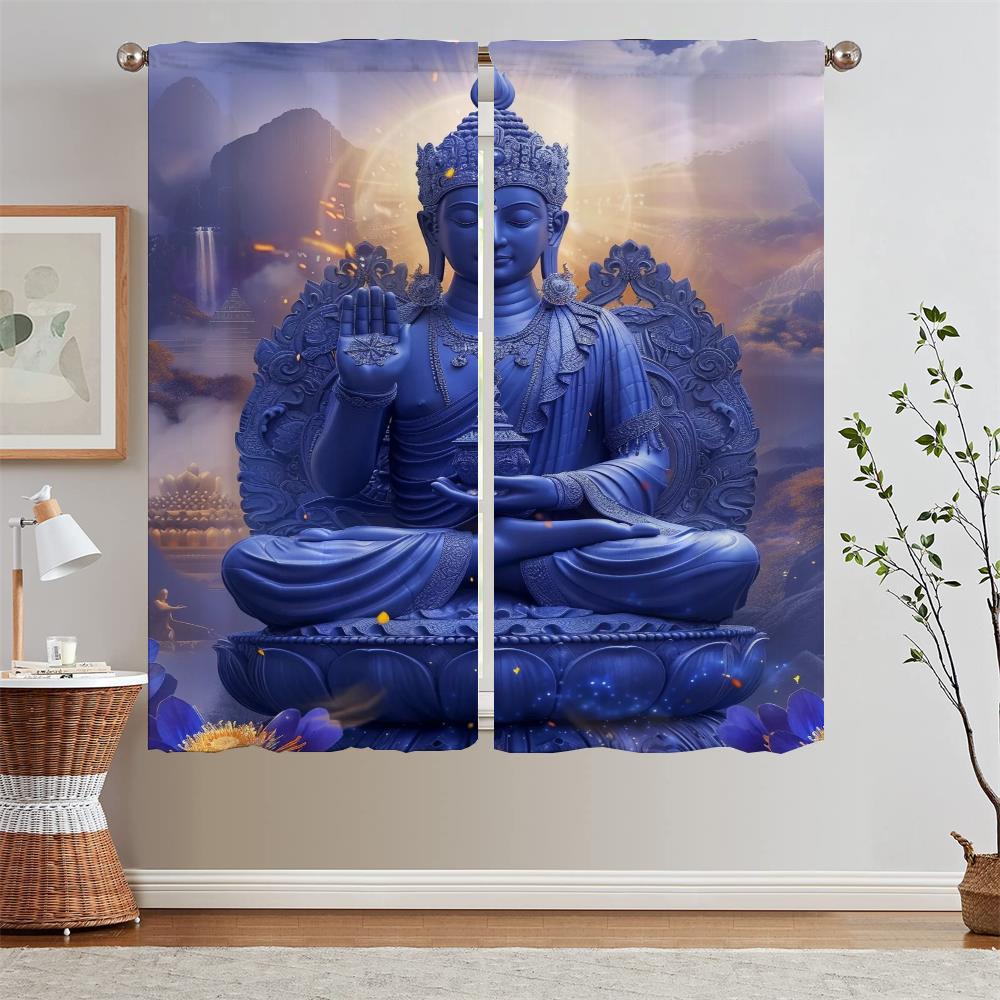 Motionless Tathagata Customs Free Shipping Products Tulle for Living Room Decoration Short Window Curtains 2 Pcs Set Blinds the