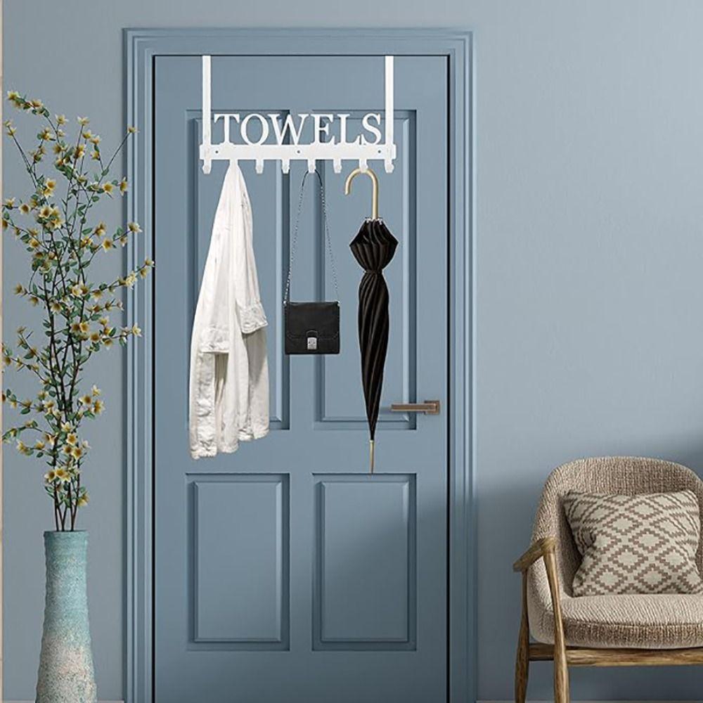 No-Punch Bathroom Coat Hooks Wall Mounted Door Hooks Bath Towel Storage Rack Toilet