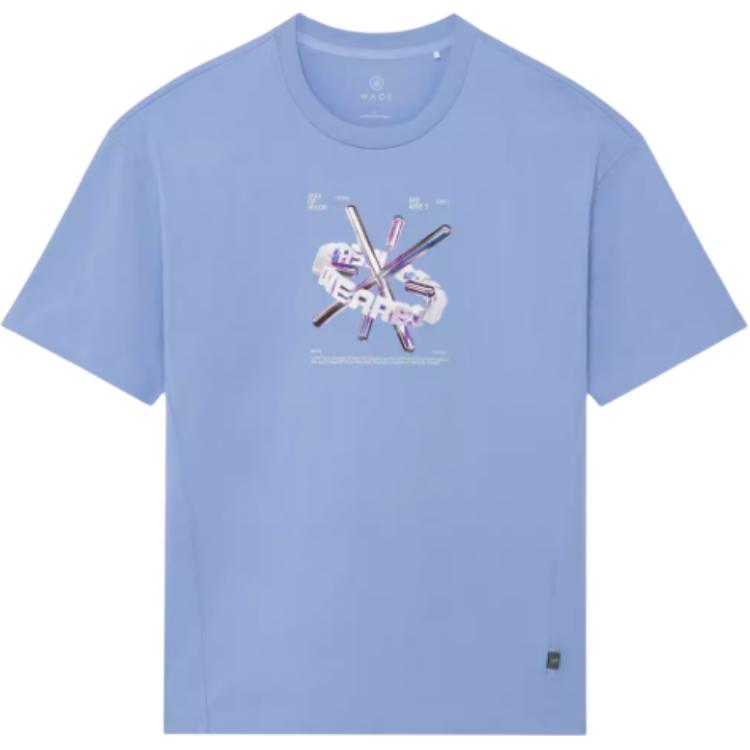 

Li Ning Футболка свободного кроя с круглым вырезом и коротким рукавом с надписью Унисекс Топы Синий AHSS645-3 XL