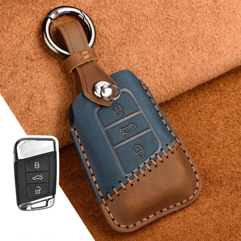 Leather Car Key Cover Case for VW Volkswagen Tiguan MK1 MK2 Magotan Passat B8 Polo Golf 4 5 6 7 Mk7 Jetta POLO Eos Scirocco