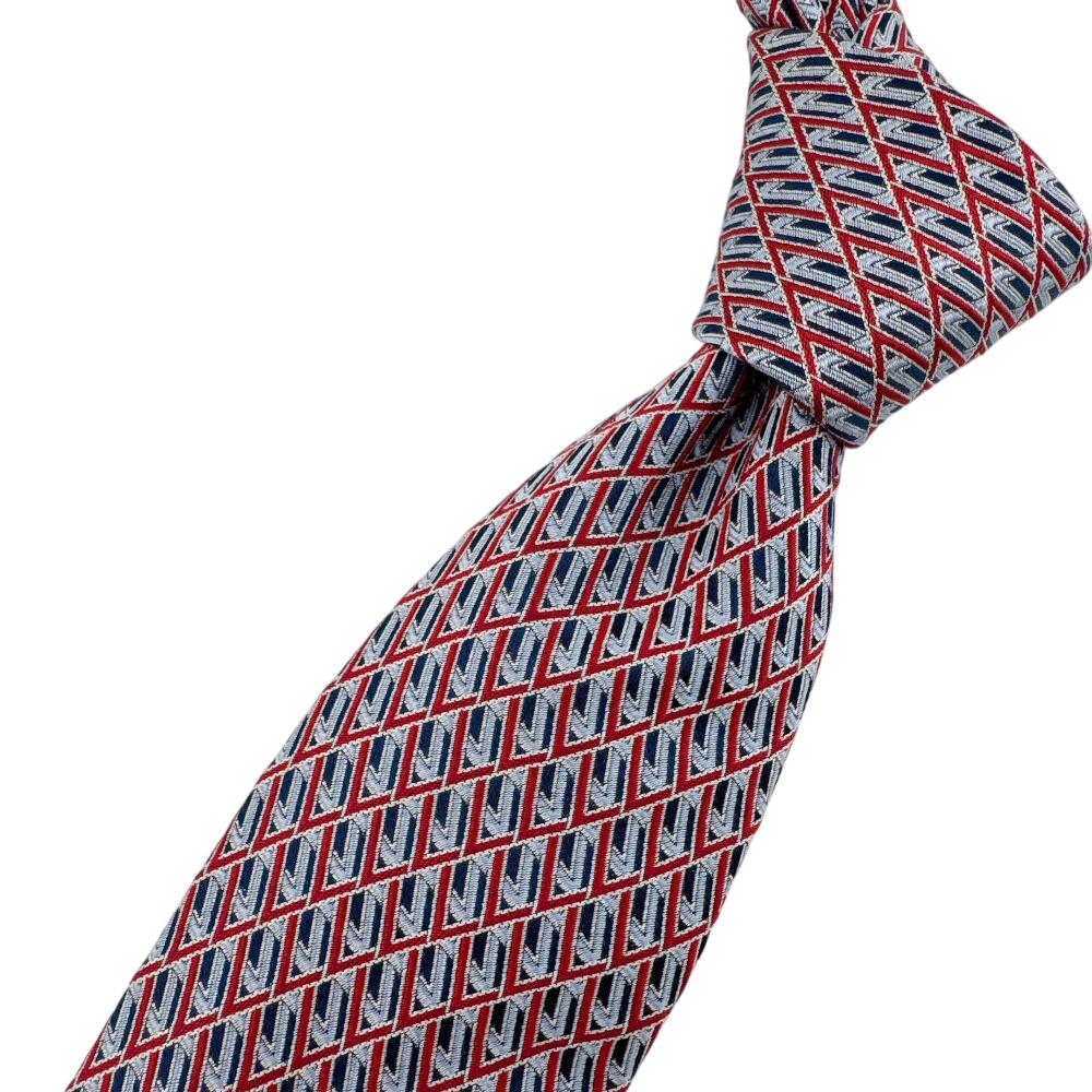 LOUIS VUITTON LV all-over print silk tie gray silk Used