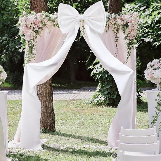 Large Satin Bow for Backdrop 75" x 18" Giant Bow Ribbon Tie for Wedding Engagement Bachelorette Bridal Shower Christmas Room Wall Door Decor