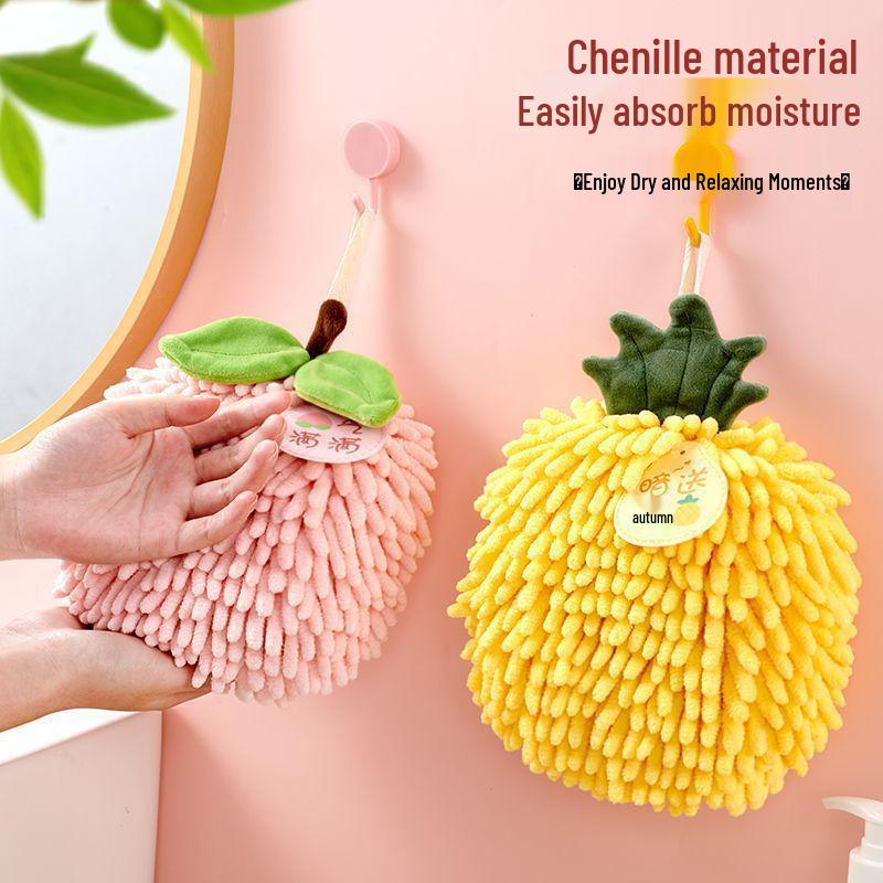 Chenille Hanging Hand Towel: Cute, Absorbent, Thickened for Kitchen & Bathroom
