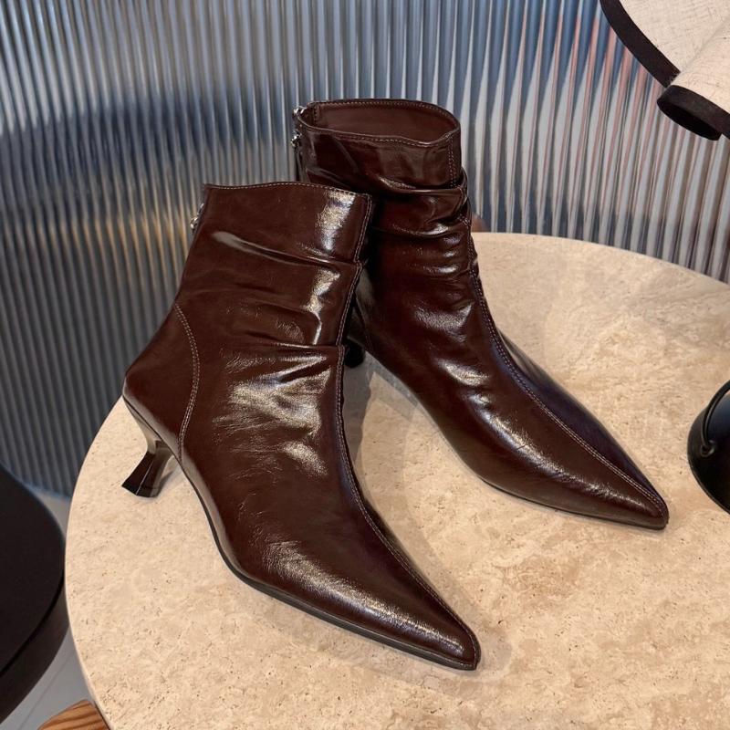 French Temperament High Heeled Booties Women 2025 Autumn Winter Pointed Toe Small Naked Boots Stiletto Fashion Boots