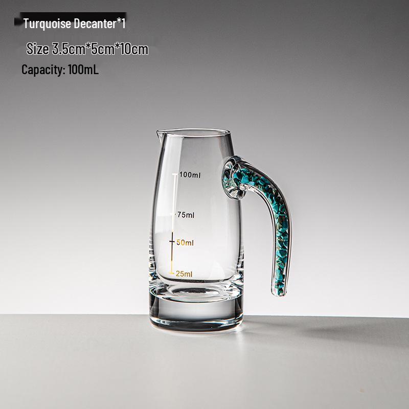 Gold Leaf Crystal Shot Glass - Diamond Surface Liquor Cup & Decanter.