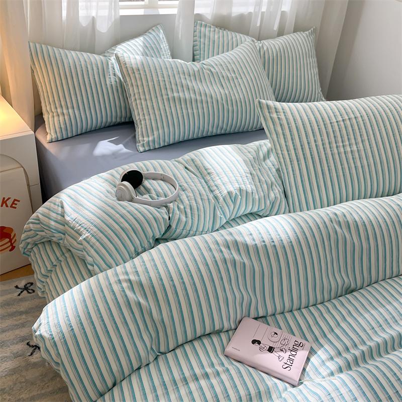 Popular Stripe Style Duvet Cover Set - Bedding Set Twin Full Single Double, Breathable Skin-Friendly,1 Duvet Cover 2 Pillowcases