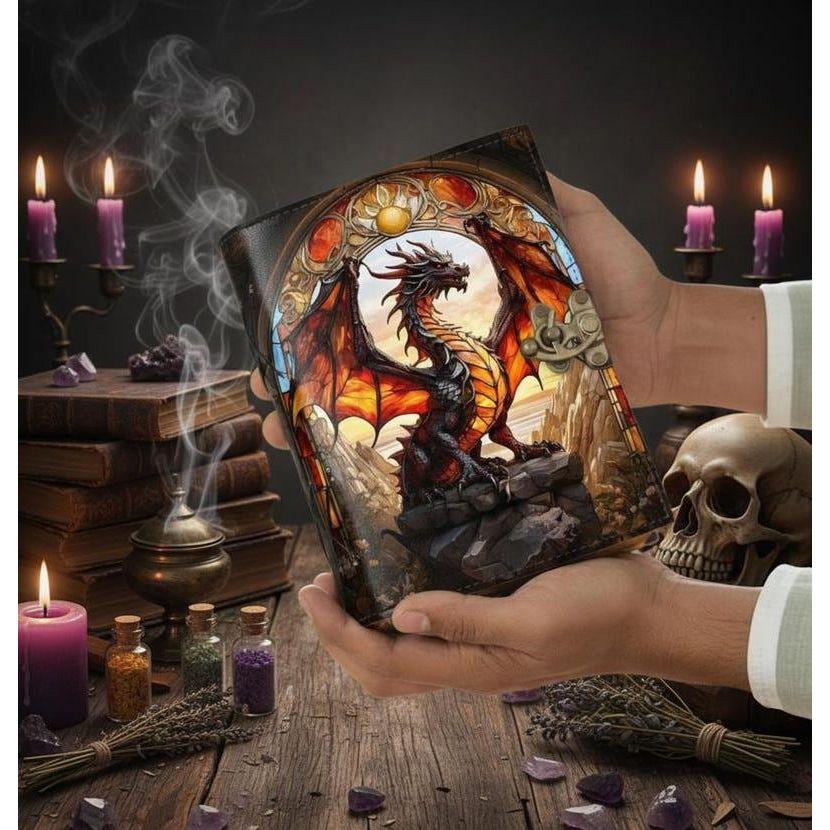 Dragon Leather Grimoire Journal: Vintage Spell Book of Shadows Leather Sketchbook Wedding Planner