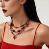 Tiger's Eye Stone Beaded Wound Love Clavicle Sweater Chain Autumn and Winter Maillard Temperament Necklace