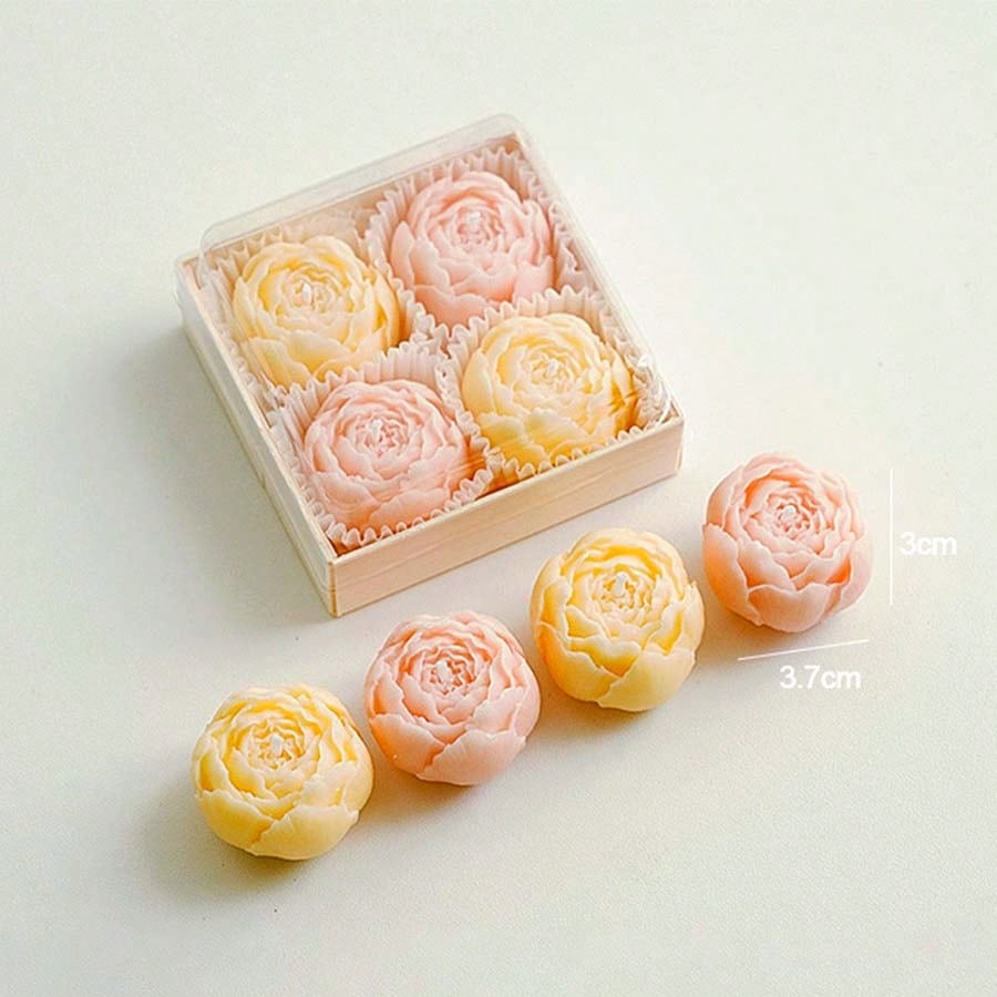 Peony Rose Scented Candle Gift Box – Handmade Flower Shaped Aromatherapy Candles for Wedding Party Home Decor