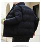 Cross Letter Men's Lightweight Winter Cotton Padded Stand Collar Jacket