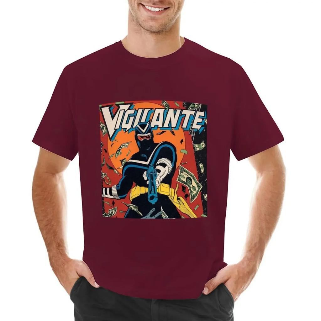 New Fashion Heavyweight Vintage Vigilante Peacemaker Quotes T-shirt Aesthetic Clothes Vintage Oversizeds Mens Vintage T Shirts