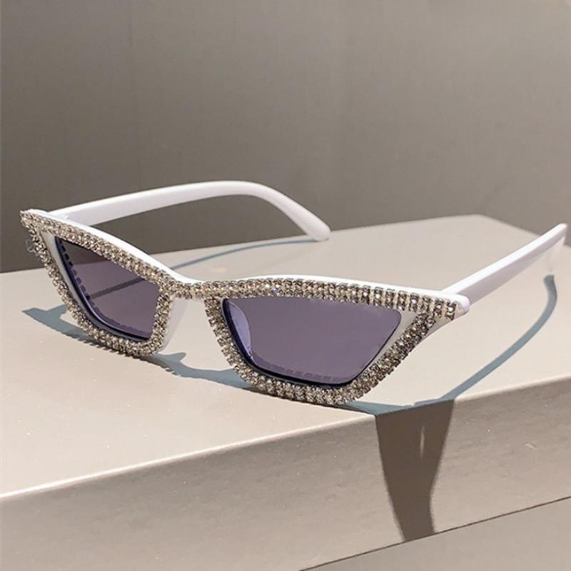 Luxury Cat Eye Sunglasses Women Men Fashion Diamond Triangle Brand Designer Glitter Sun Glasses UV400 Shades Eyeglasses