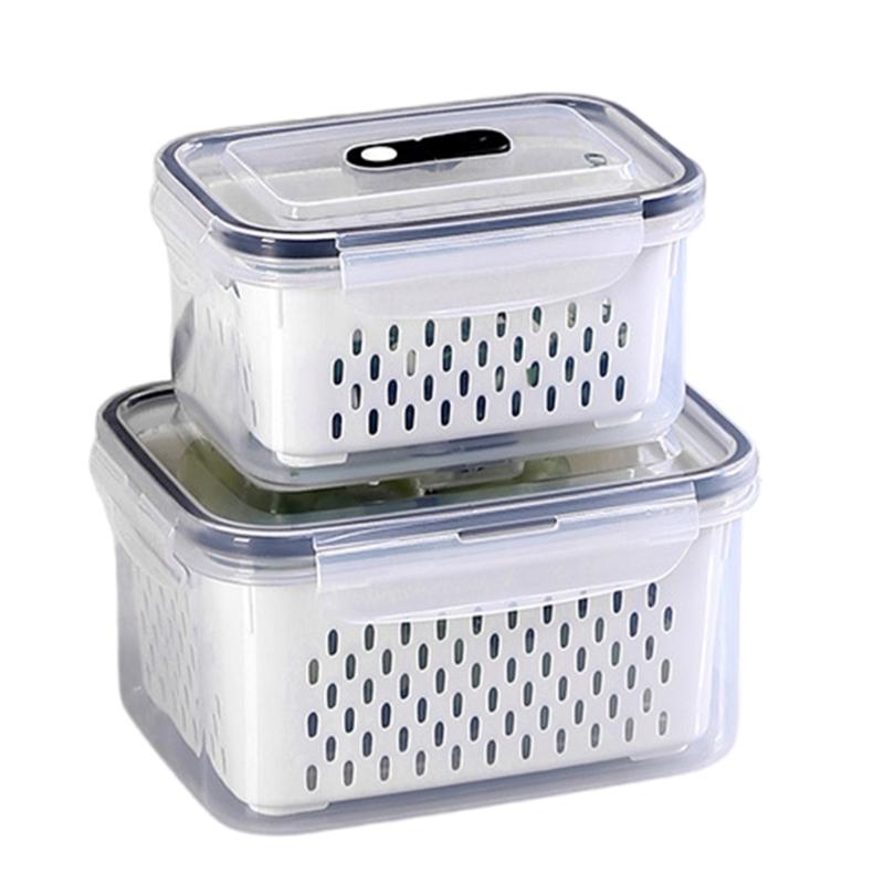 Multipurpose Food Storage Container with Removable Colander Accessory for Easy Draining and Long Time Use Preservation