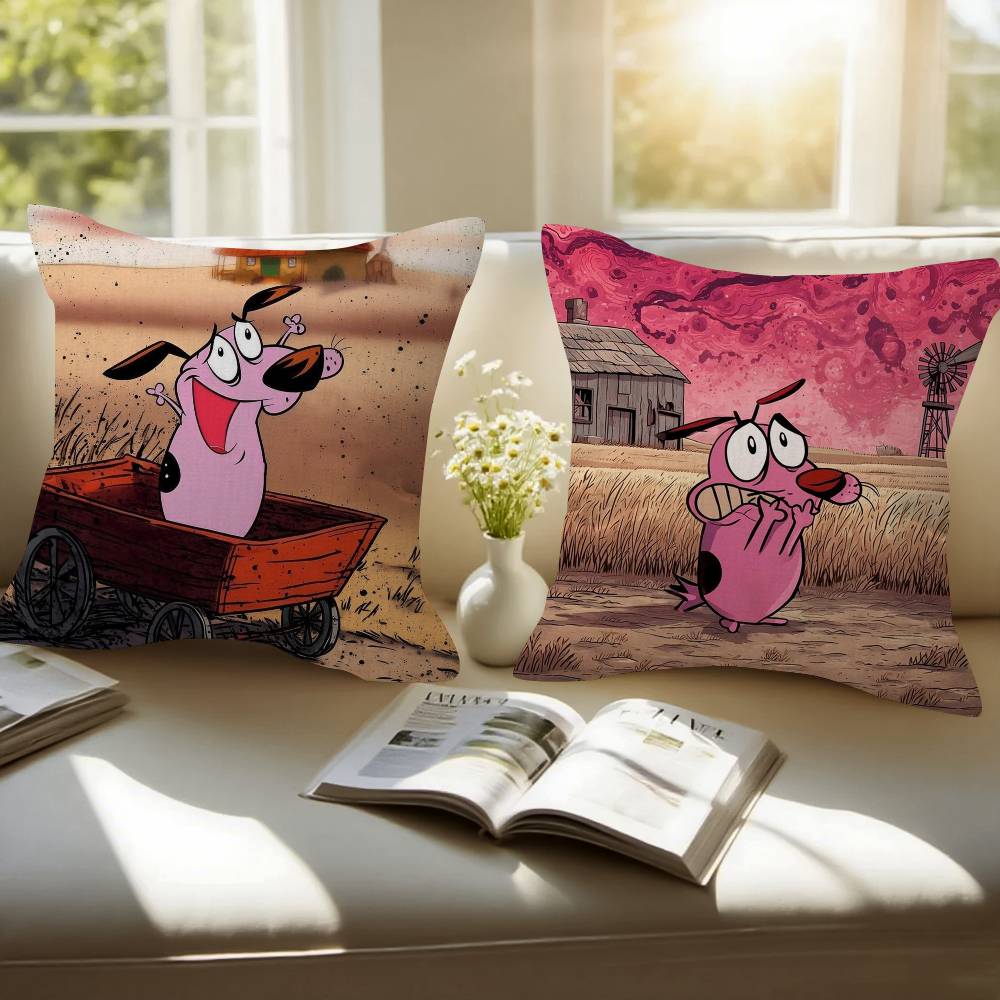 Movie C-Courage Cowardly Dog   Cushion Cover Car Throw Pillow Case For Sofa Car Christmas Gift 40x40cm 45x45cm