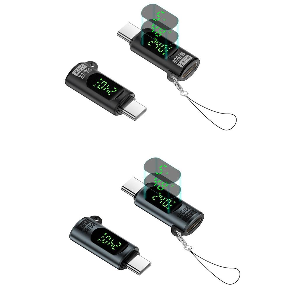 3pcs 240W USB-C Adapter Power Meter Tester With Voltage/Current/Power LED Digital Display Up To 80Gbps Data Transfer 240W 8K