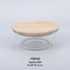 ZISIZ Round Glass Food Container with Wooden Lid