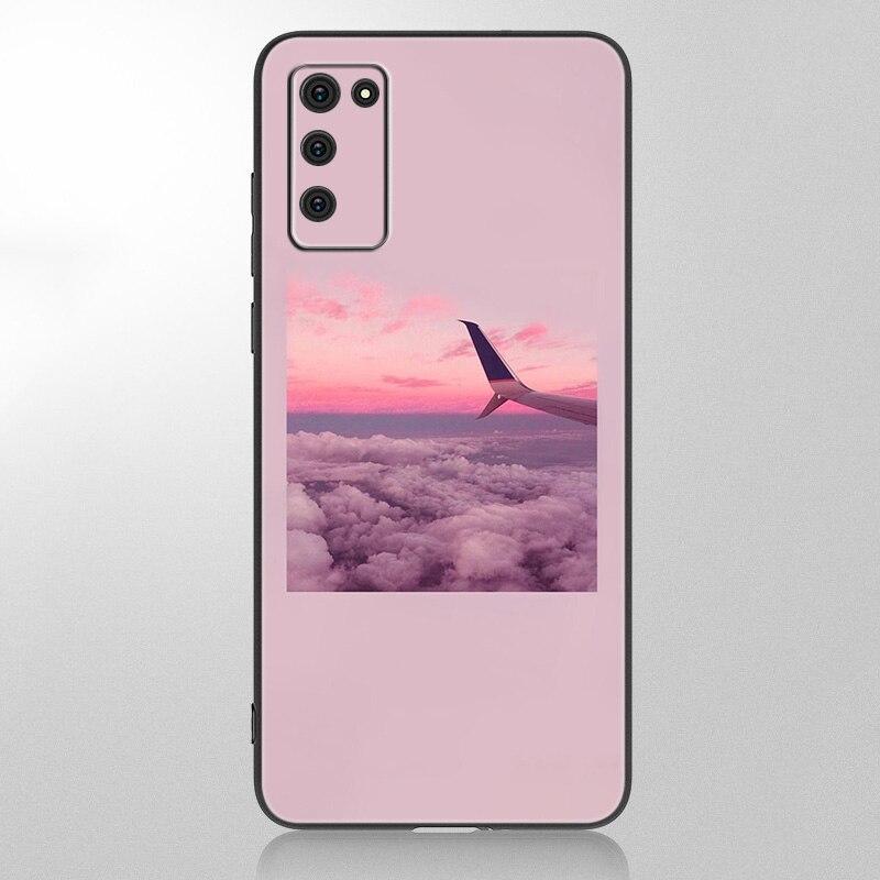 Flugzeug Flugzeug fliegen Fall Für Samsung Galaxy A12 A02S A22 A32 A52 A72 A71 A51 A41 A31 A21 A11 A50 A70 a10S A20S Schwarze Abdeckung