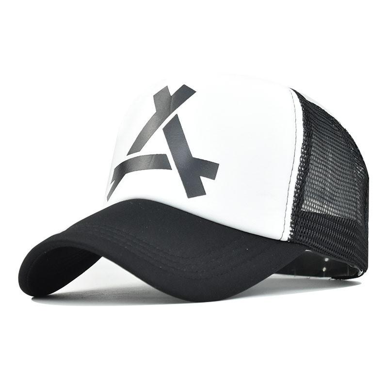 2021 New Cross-border Cotton Mesh Cap Embroidered Cartoon Triangular Sign Cap