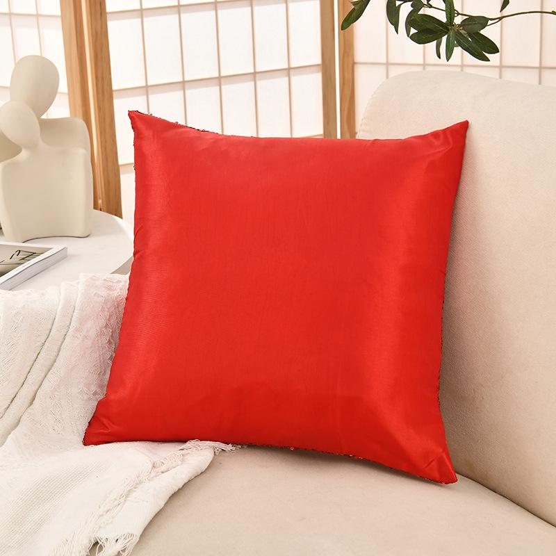 Sequined Single-Sided Pillowcase for Sofa or Office Waist Support
