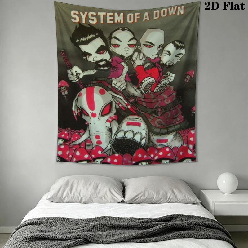 system of a down Wall Tapestry Aesthetic Wall Hanging Printed Fabric Blanket Decorative Tapestries for Bedroom Living Room Home Decor