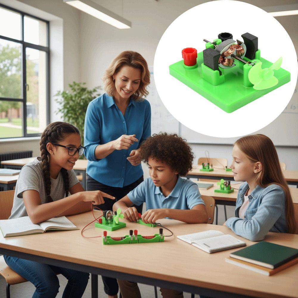 Green Color DC Electrical Motor Model ABS+Metal Construction Science Experiment Toy  School Physics