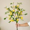 1Pc Artificial Flower Lemon Branch Simulated Plastic Fruit Plant Hotel Restaurant Home Decor Wedding Party Props DIY Fake Floral