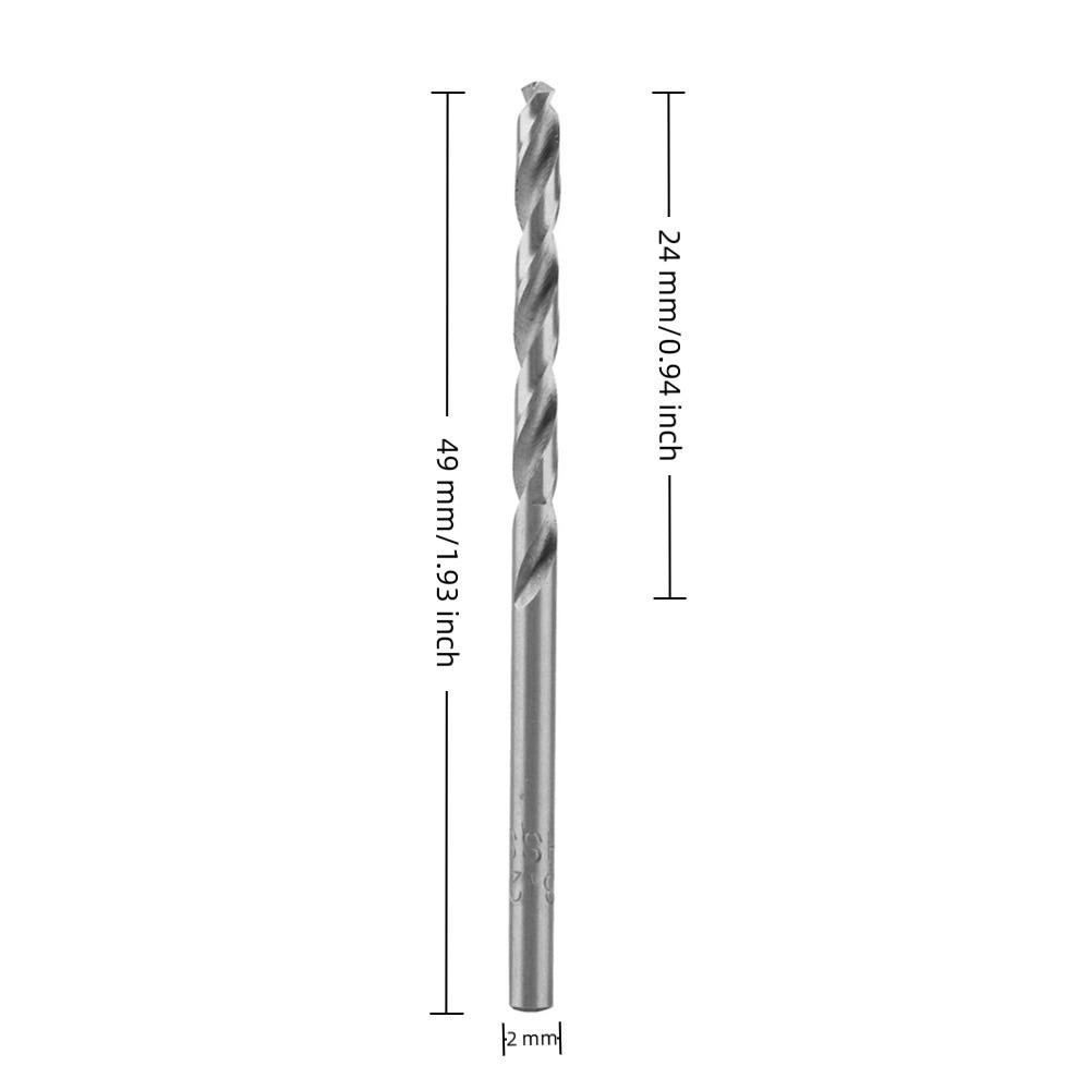 10pcs 2mm Diameter Twist Drill Bits HSS High Speed Steel Drill Bits Durable Drill Bits Set  For Wood